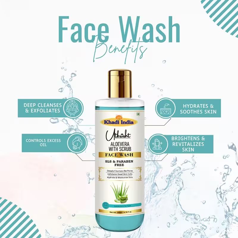 Utkrisht Khadi Aloe Vera Scrub With Hydrating And Refreshing Exfoliator For Radiant Skin Care- 200ML