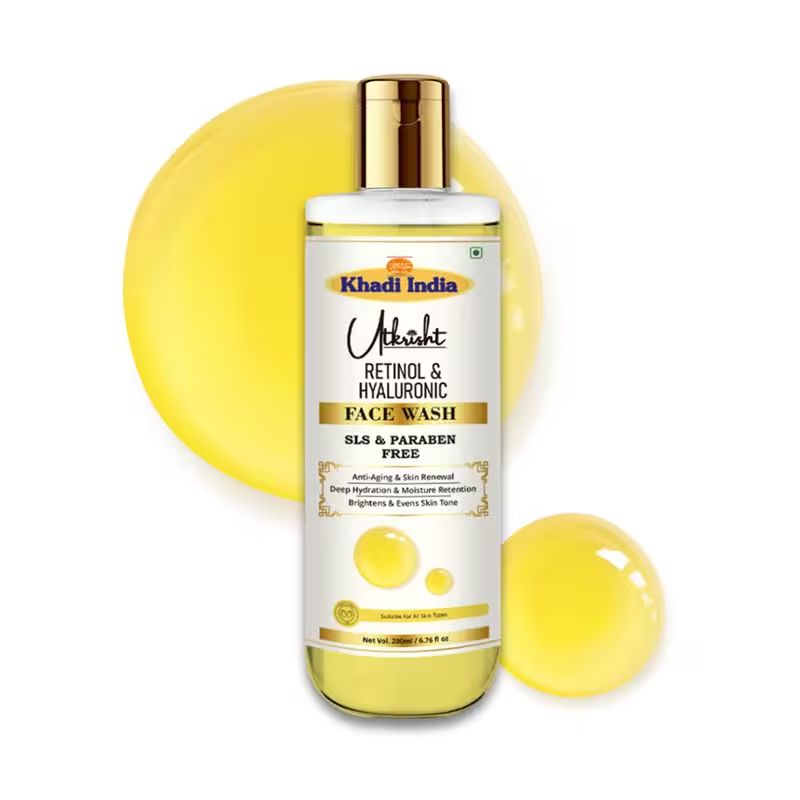 Utkrisht Khadi Retinol & Hyaluronic Face Wash Nourishing Cleanser To Reduce Fine Lines & Wrinkles- 200ML