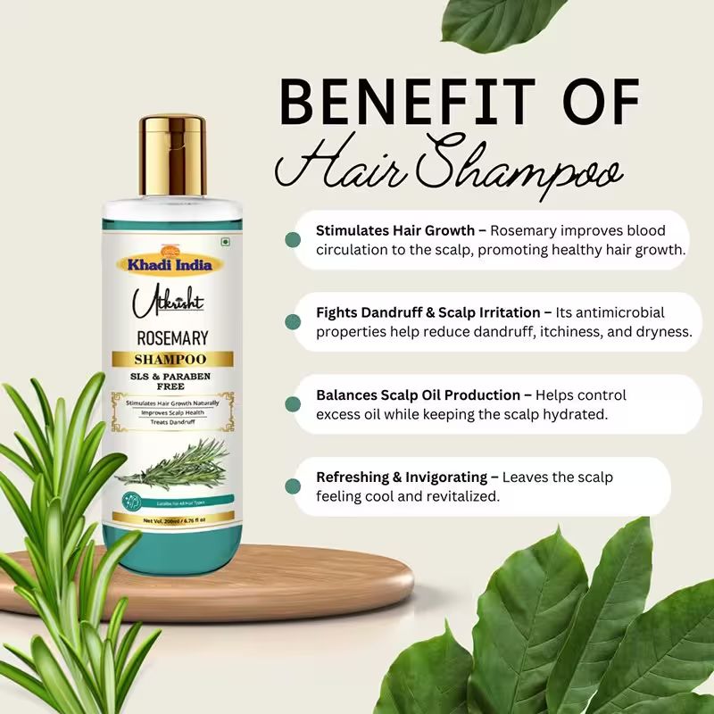 Utkrisht Khadi Rosemary Anti Hair Fall Shampoo For Reducing Hair Loss & Breakage- 200ML