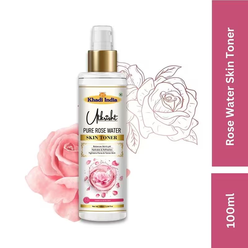 Utkrisht Khadi Pure Rose Water Skin & Face Toner Hydrating, Pores Tightening - 100ML