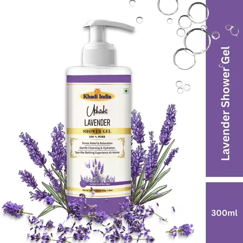 Utkrisht Khadi Lavender Body Shower Gel Natural Moisturizing Formula For Soft Skin- 300ML