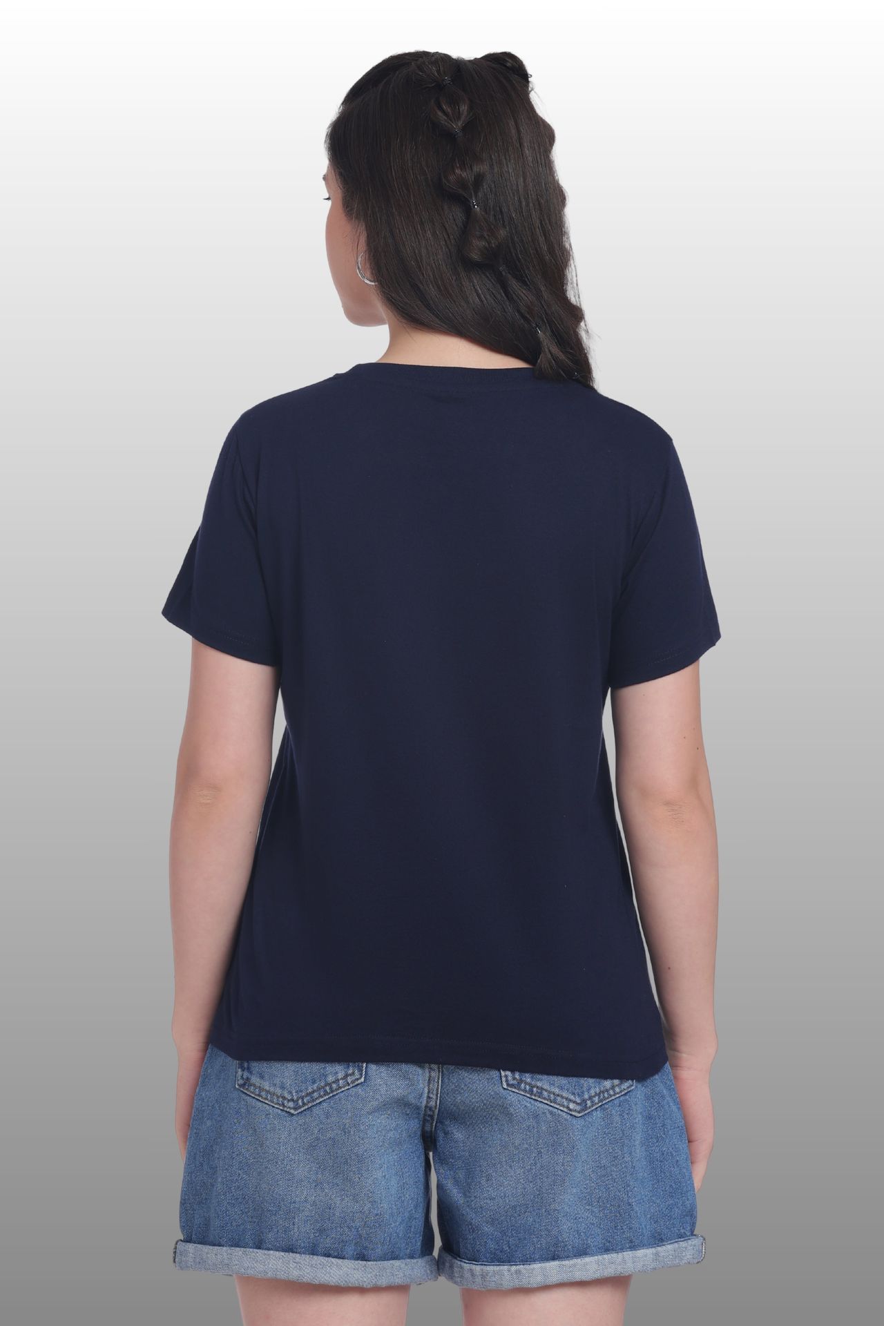 Womens Regular Fit Cotton Printed Tshirt - California-navy image 4