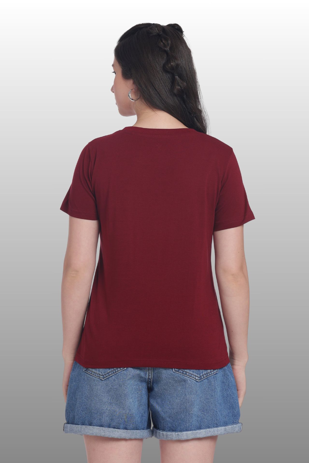 Womens Regular Fit Cotton Printed Tshirt - California-maroon image 4