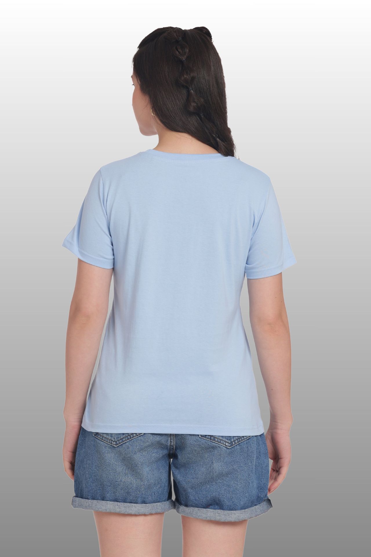 Womens Regular Fit Cotton Printed Tshirt - California-light Blue image 4