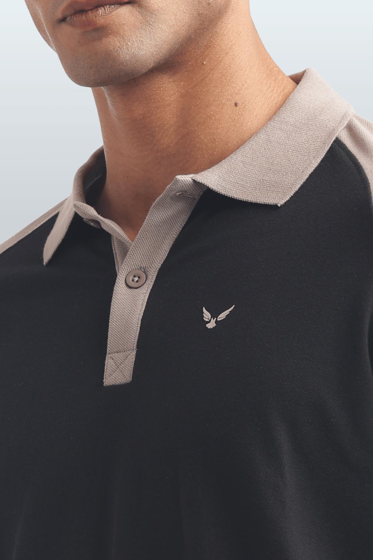 Men's Reglon Sleeve Cotton Rich Polo T-shirt - Black image 4