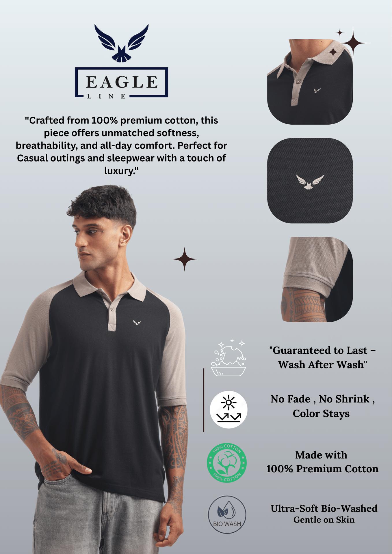 Men's Reglon Sleeve Cotton Rich Polo T-shirt - Black image 5