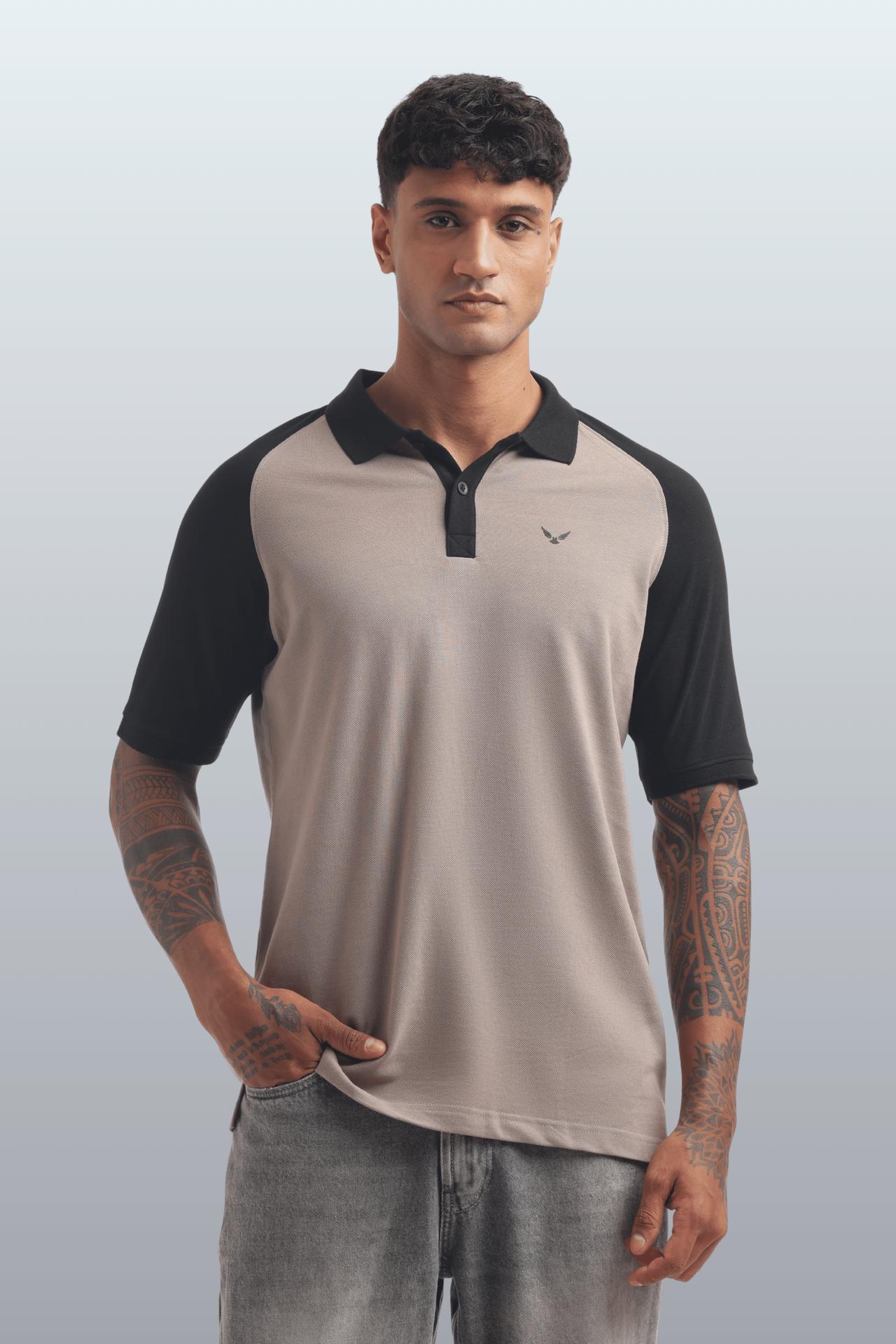 Men's Reglon Sleeve Cotton Rich Polo T-shirt - Beige