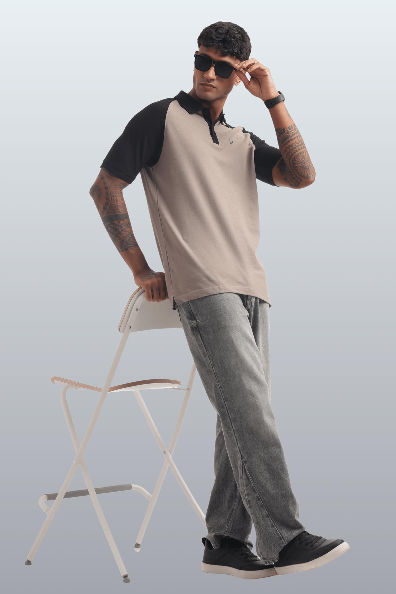Men's Reglon Sleeve Cotton Rich Polo T-shirt - Beige image 2