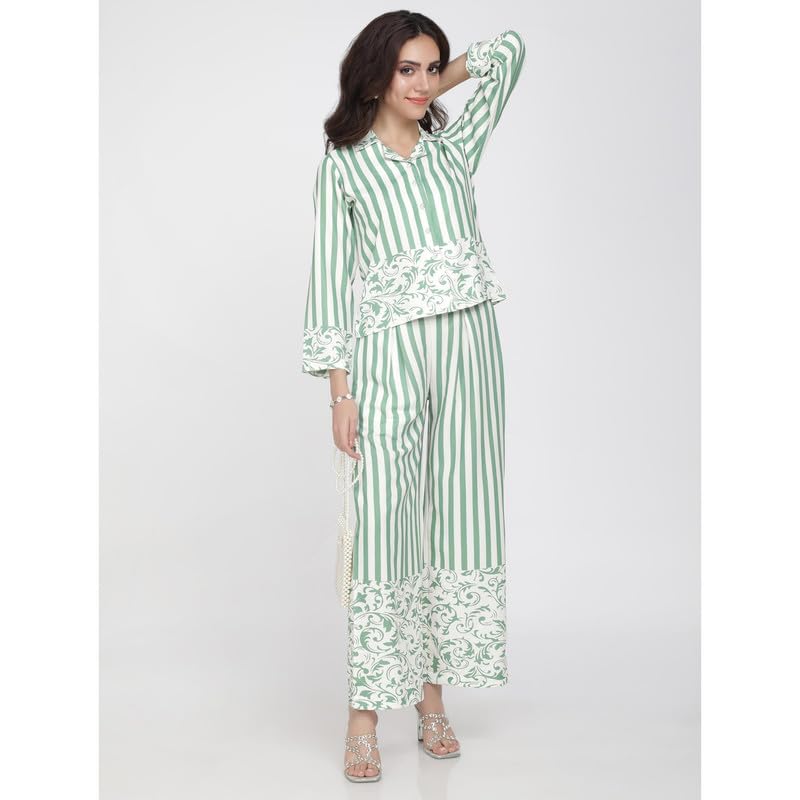 Eayaa Fashion Women's Prints & Stripes Co-ord Set image 3