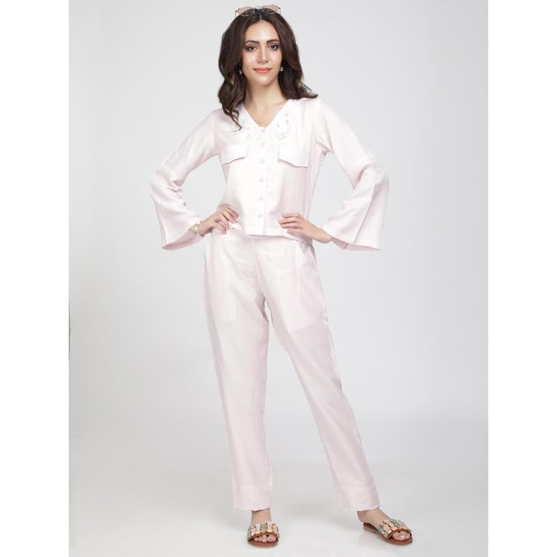 Eayaa Fashion Women's Button-up Shirt Co-ord Set image 3