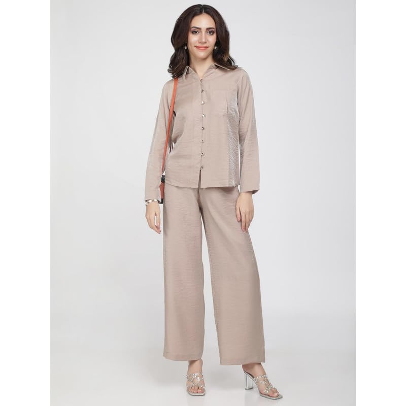 Eayaa Fashion Women's Latest Premium Shimmery Linen Co-ord Set image 3