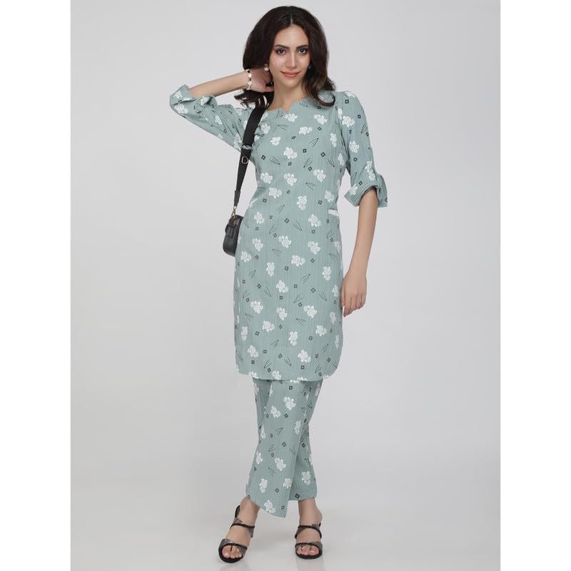 Eayaa Fashion Women's Kurti Co-ord Set With Functional Pockets image 3