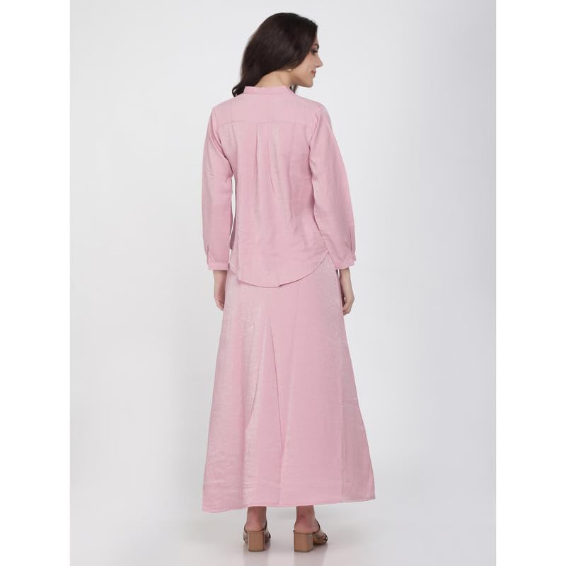 Eayaa Fashion Women V-neck Shimmer Linen Co-ord Set image 6