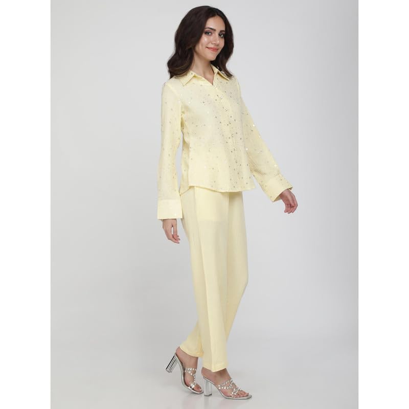 Eayaa Fashion Women Soft Double Layer Muslin Fabric Co-ord Set image 3