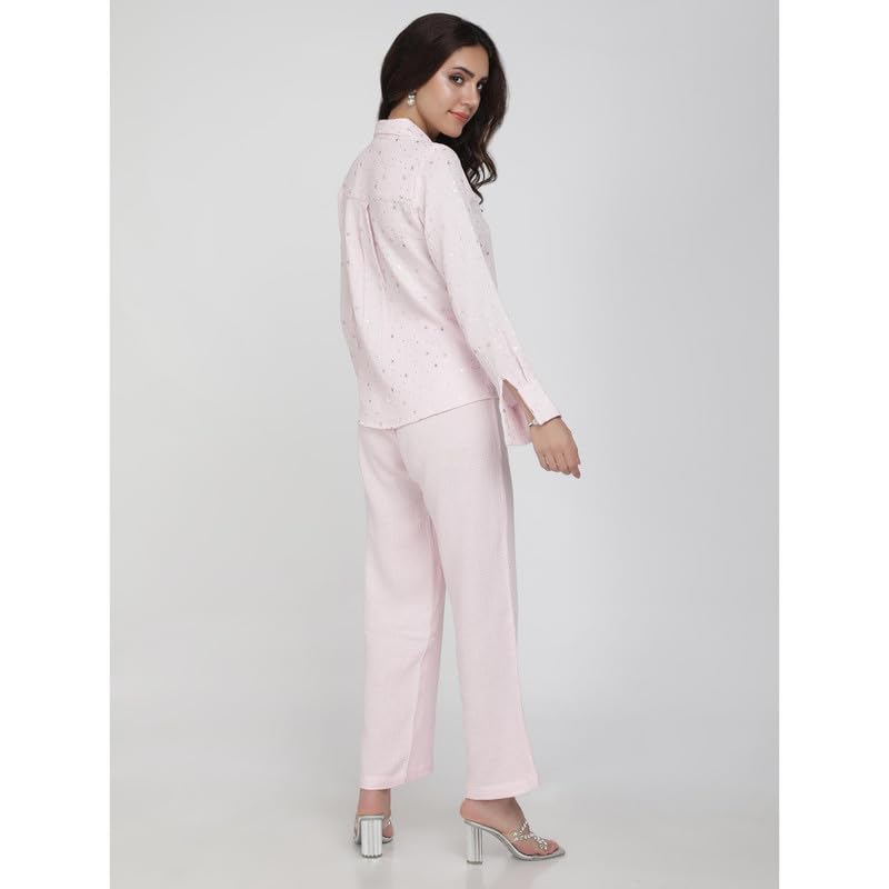 Eayaa Fashion Women Soft Double Layer Muslin Fabric Co-ord Set image 6