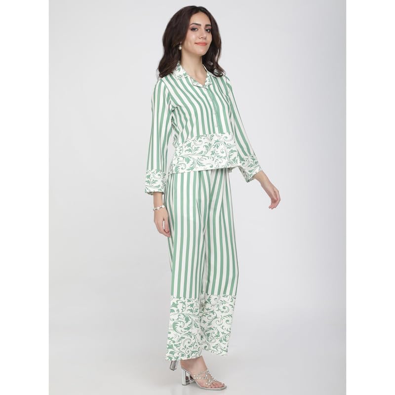 Eayaa Fashion Women's Prints & Stripes Co-ord Set image 4