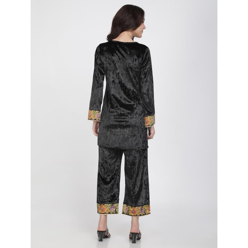 Eayaa Fashion Women's Supersoft Velvet Silk Co-ord Set image 6