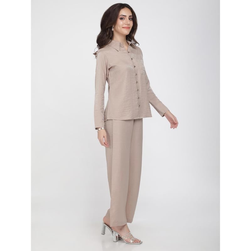 Eayaa Fashion Women's Latest Premium Shimmery Linen Co-ord Set image 4