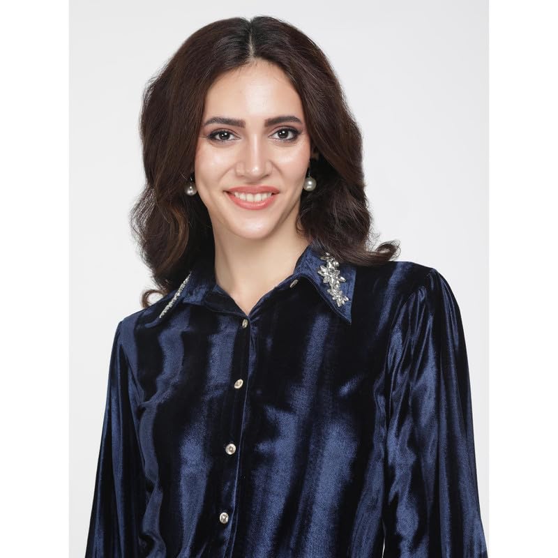 Eayaa Fashion Women's Velvet Shirt image 5