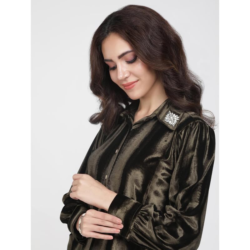 Eayaa Fashion Women's Velvet Shirt image 5