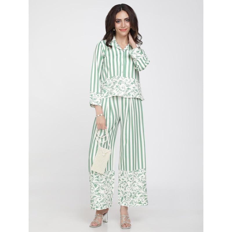 Eayaa Fashion Women's Prints & Stripes Co-ord Set image 7