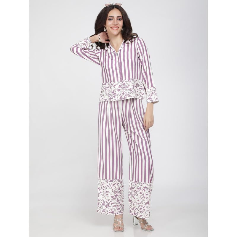 Eayaa Fashion Women's Prints & Stripes Co-ord Set image 7