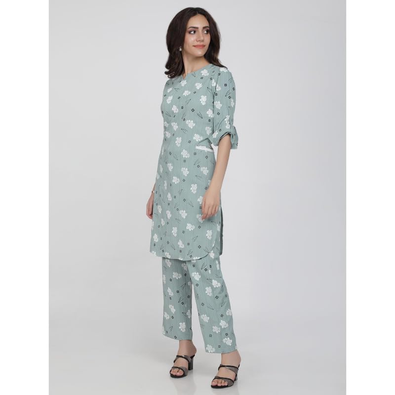 Eayaa Fashion Women's Kurti Co-ord Set With Functional Pockets image 3