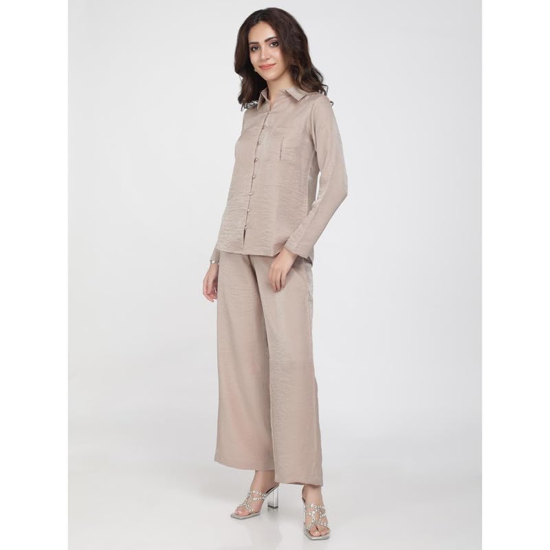Eayaa Fashion Women's Latest Premium Shimmery Linen Co-ord Set image 5