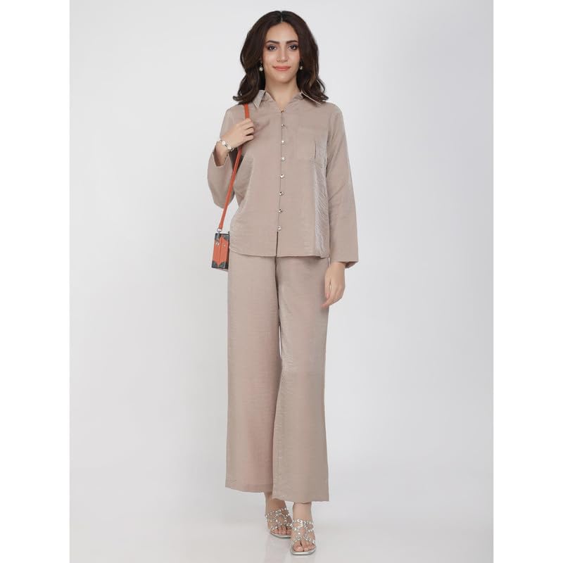 Eayaa Fashion Women's Latest Premium Shimmery Linen Co-ord Set image 7