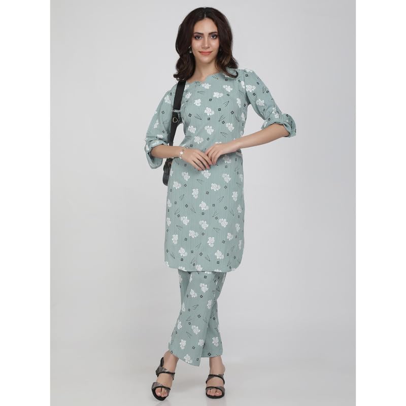 Eayaa Fashion Women's Kurti Co-ord Set With Functional Pockets image 7