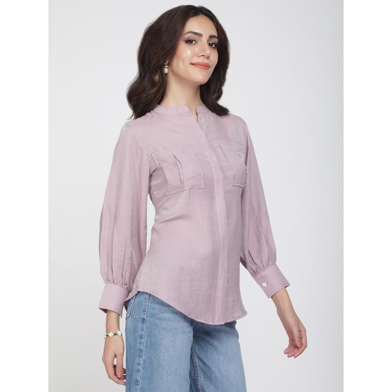 Eayaa Fashion Women's Puff Sleeve Button-up Shirt image 4