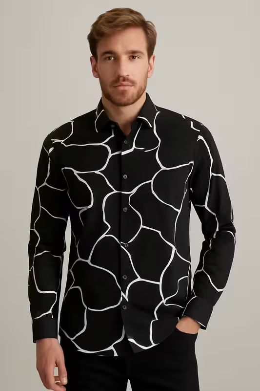 Midnight Maze Shirt Fabric