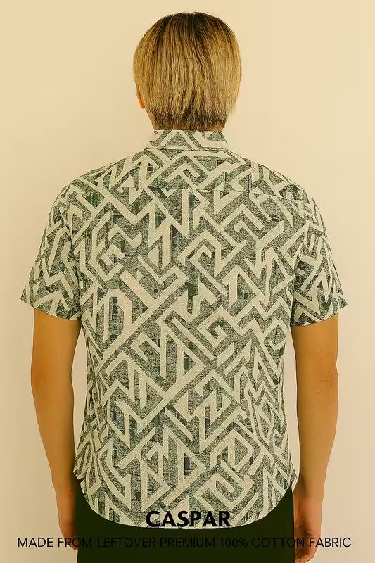 Abstract Maze Printed Shirt