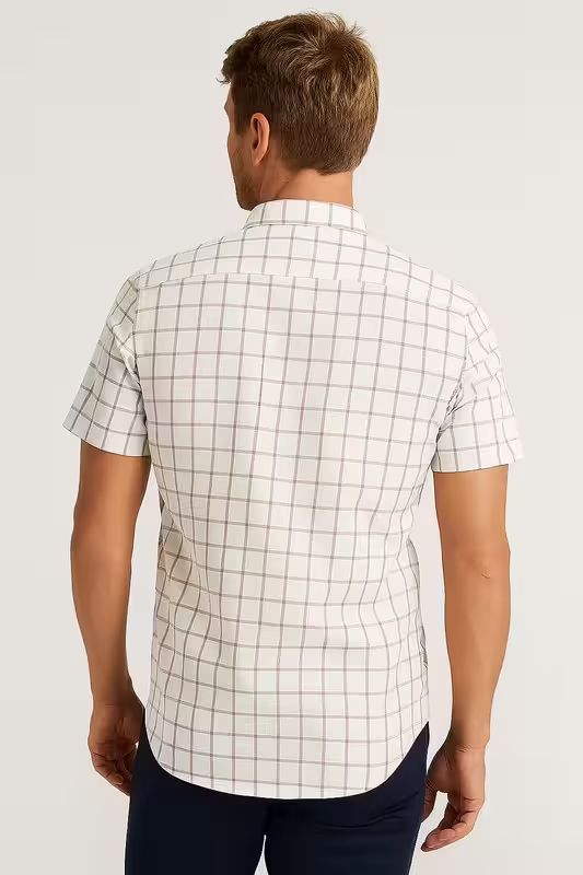 Ivory Check Classic Cotton Shirt