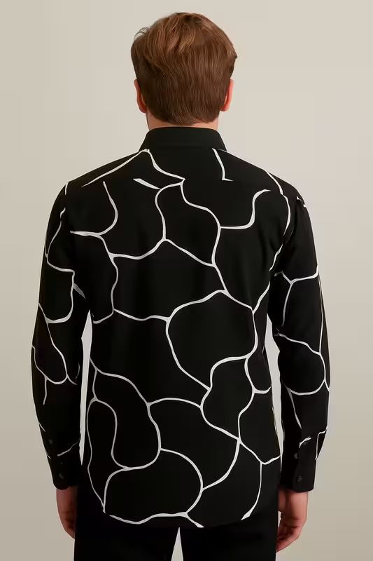 Midnight Maze Shirt Fabric image 2