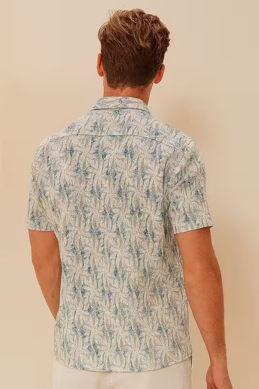 Aqua Palm Stretch Cotton Shirt image 2