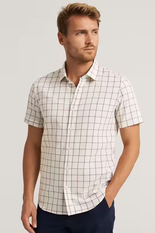 Ivory Check Classic Cotton Shirt image 2