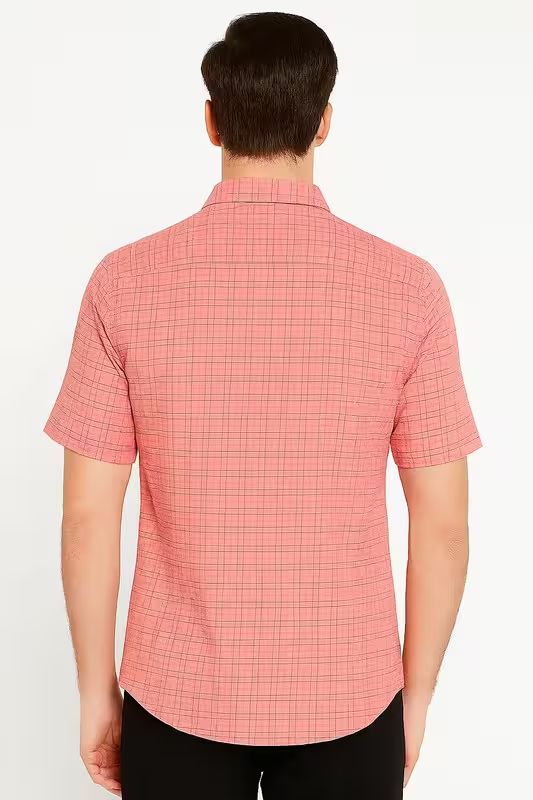 Coral Grid Premium Cotton Shirt image 2