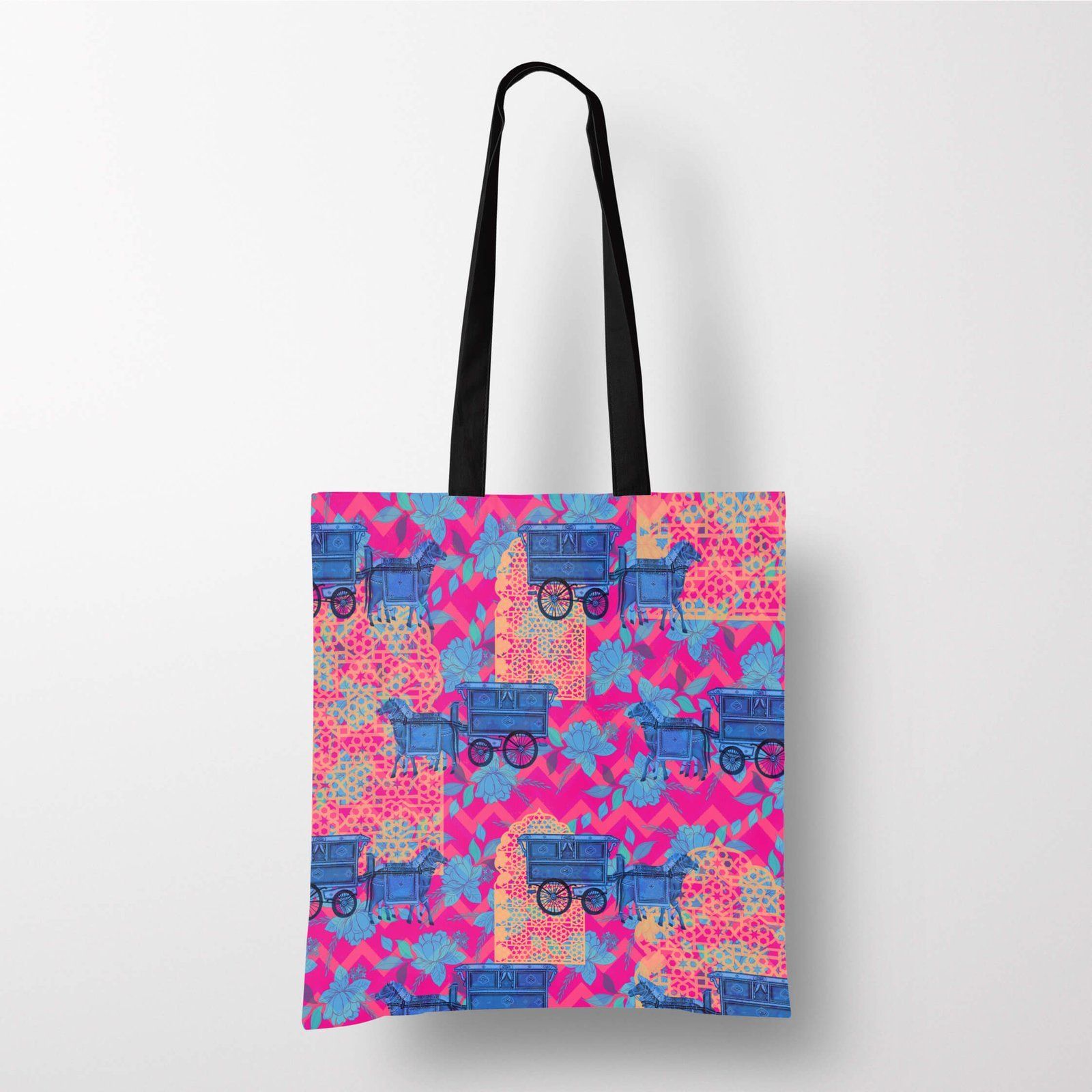 Horse Charriot Multicolour Jhola Bag