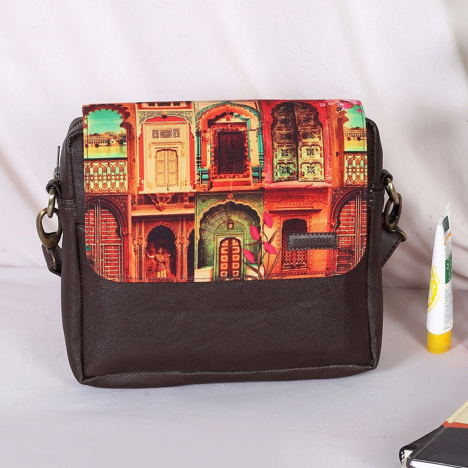 Colorful Haveli Print Sling Bag