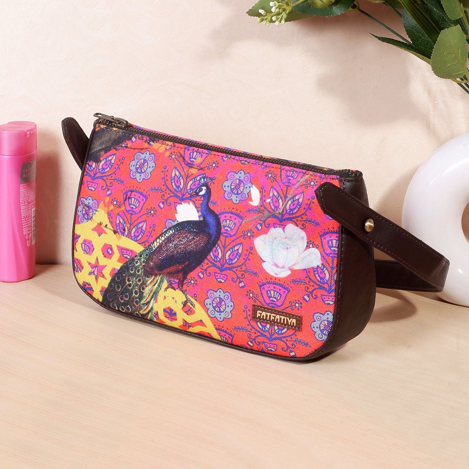Peacock Print Women‚ Baguette Bag