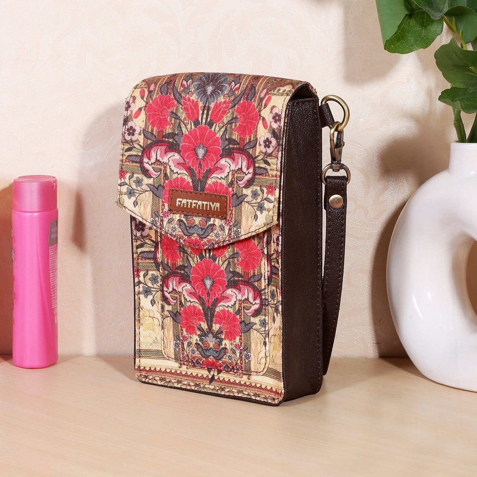 Floral Printed Women Mobile Sling Bag Crossbody Phone Purse