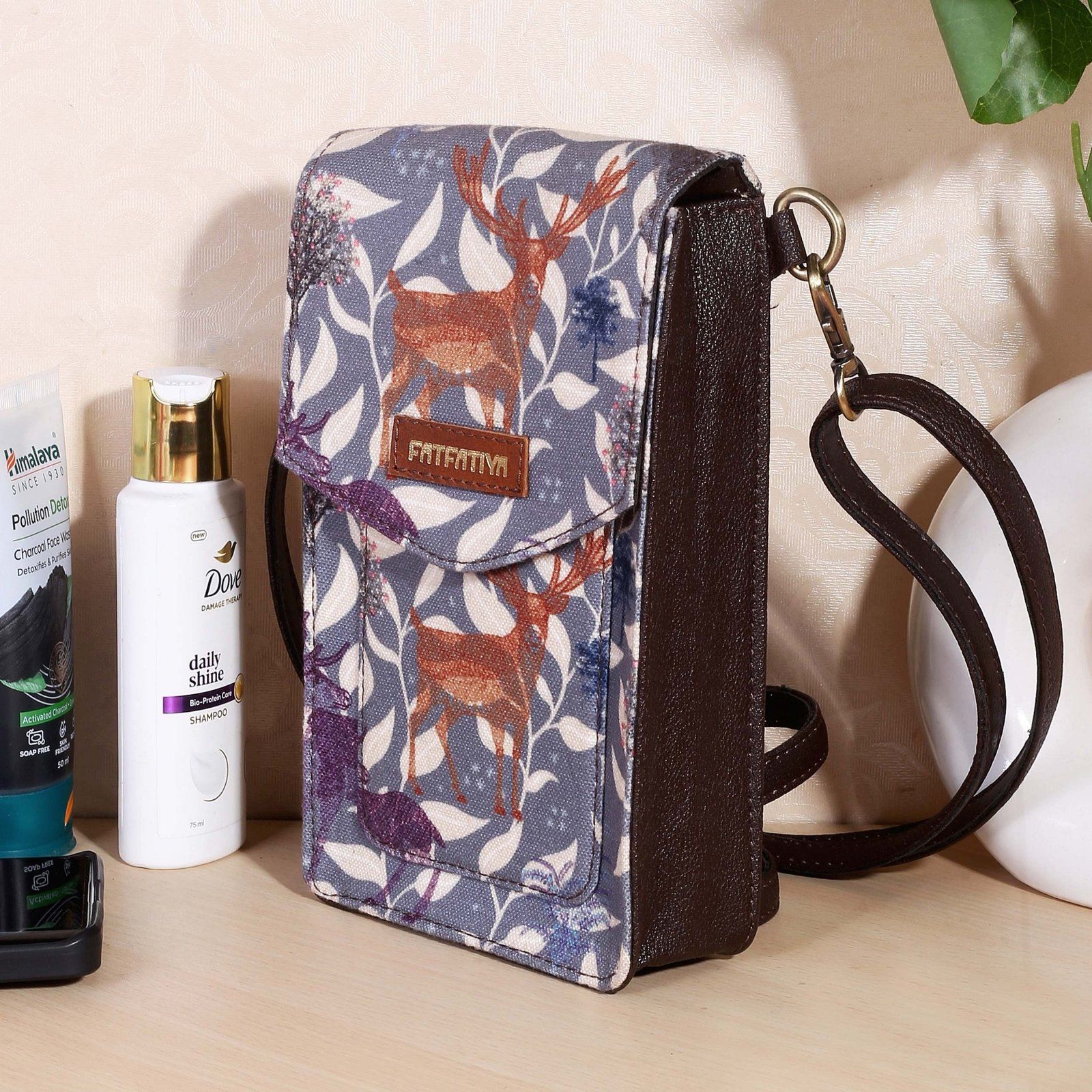 Deer Print Crossbody Bag Small Phone Pouch