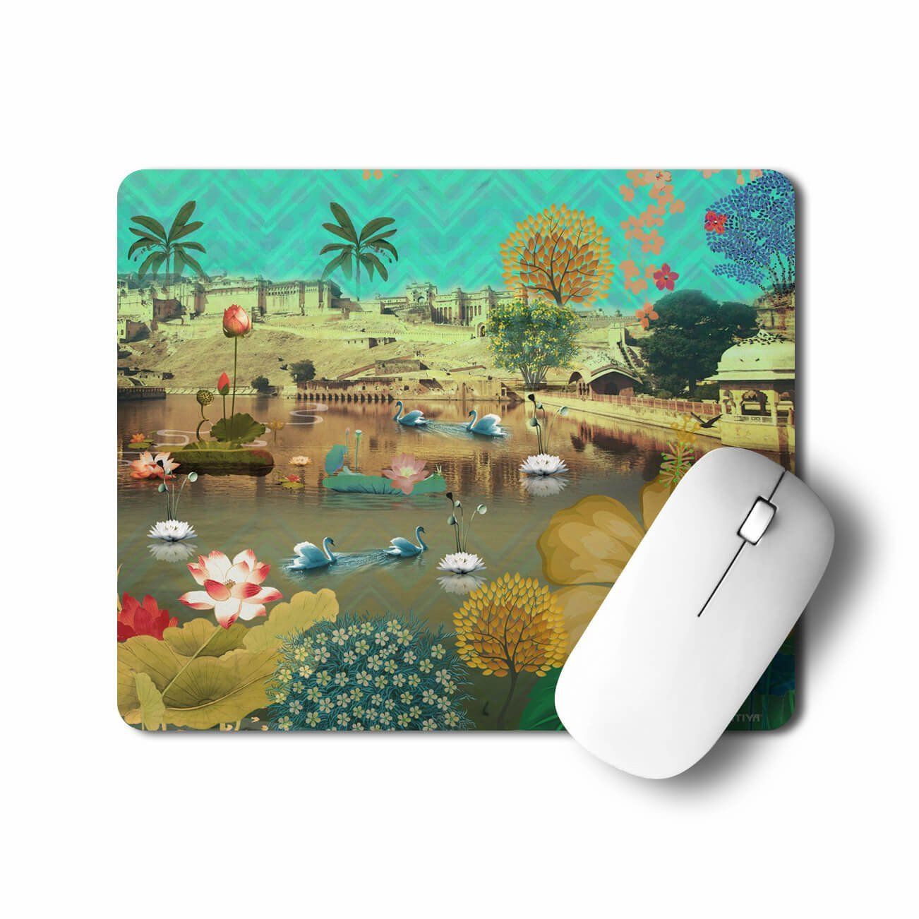 Amer Fort Lake Mouse Pad