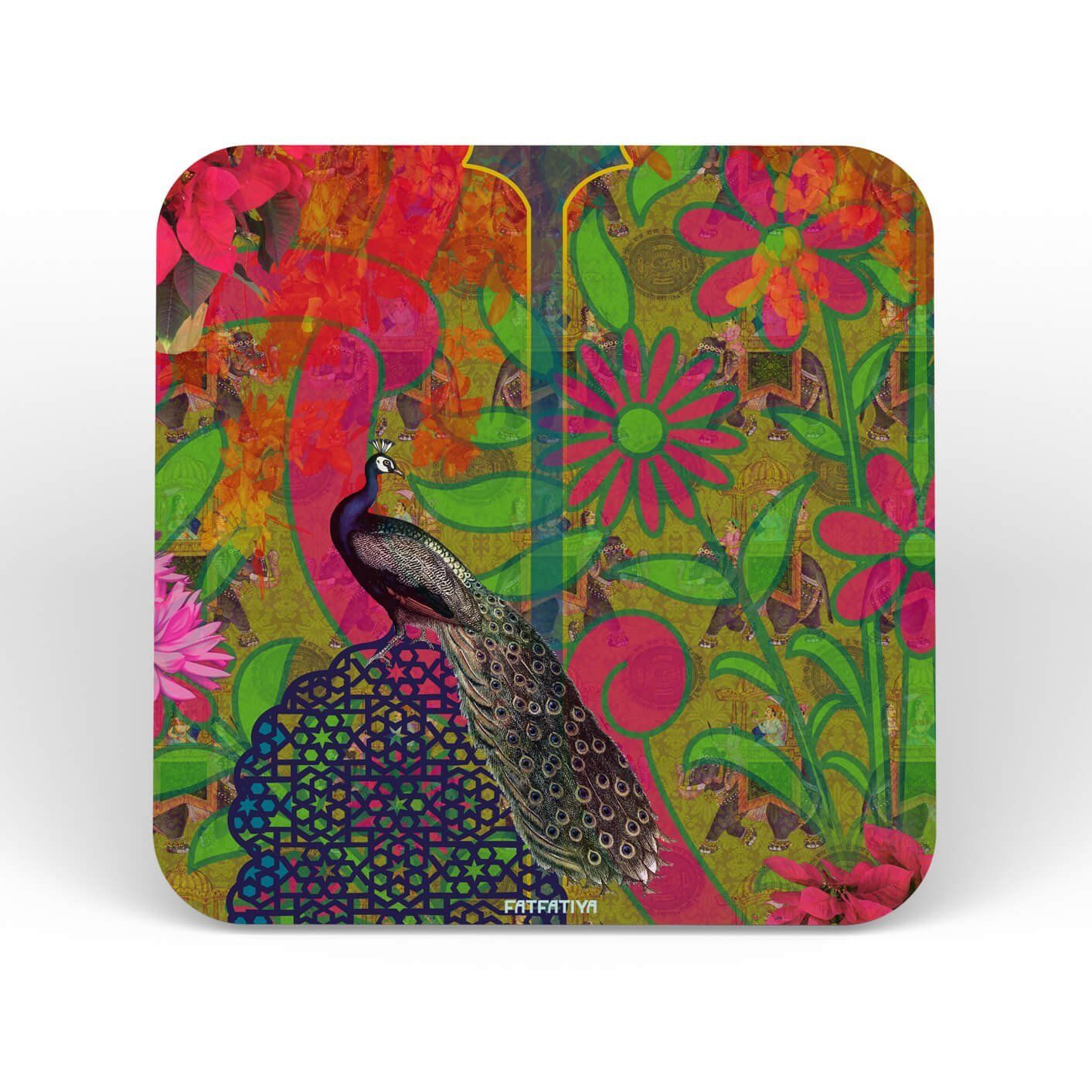 Peacock Table Coasters Set