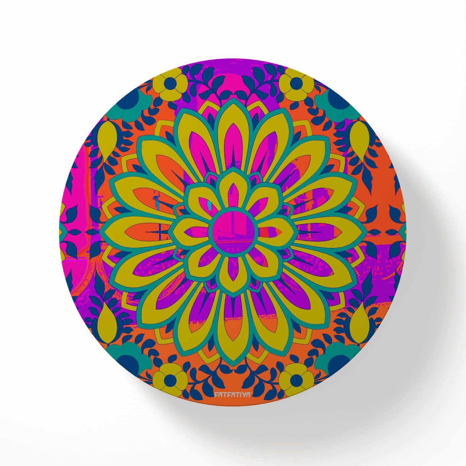 Vibrant Flower Designer Coaster Set