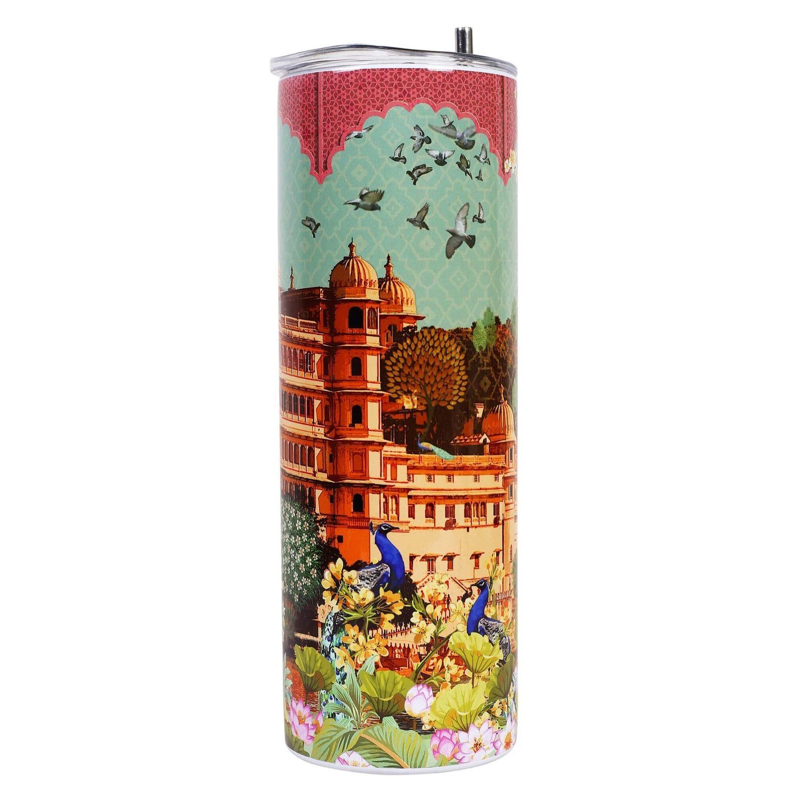Magnificent Udaipur Aesthetic Tumbler Bottle With Straw image 2