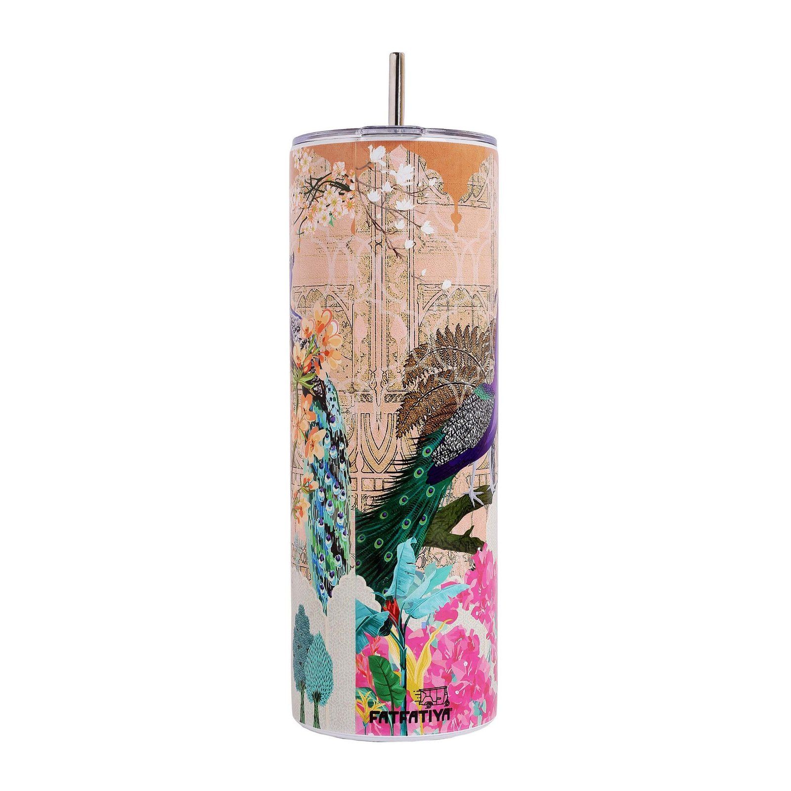 Peacock Majesty Palace Stainless Steel Tumbler With Straw image 2