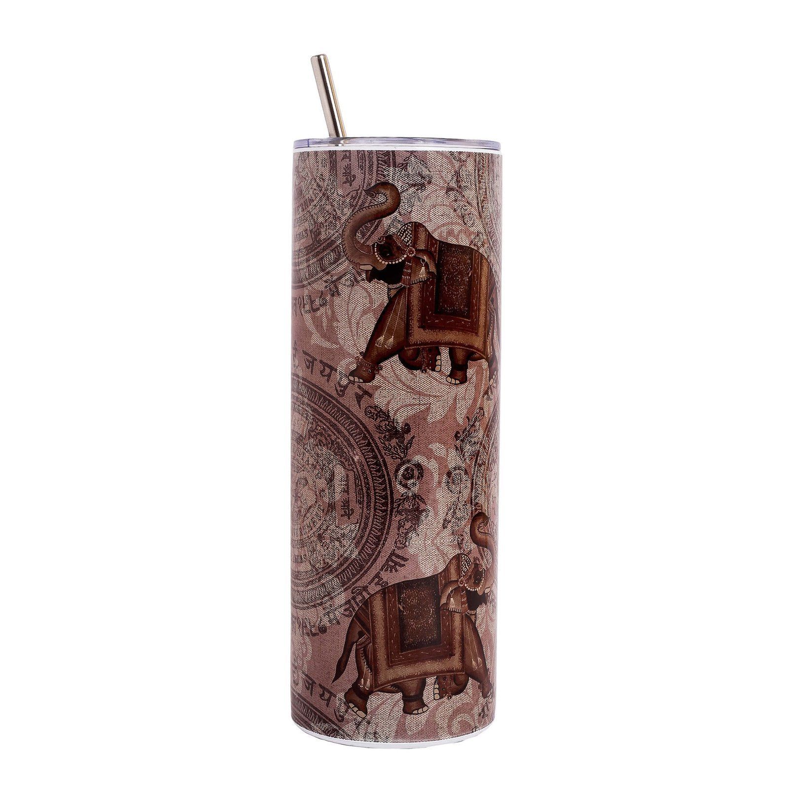 Royal Elephant Procession Stainless Steel Tumbler With Straw image 2
