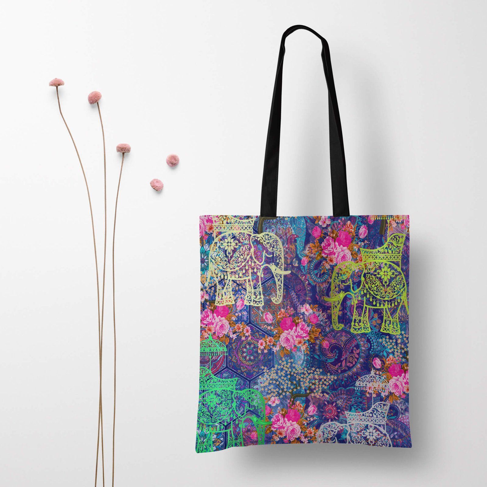 Multicolored Mammoth Canvas Jhola Bag image 2